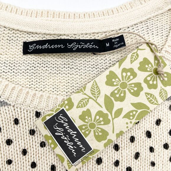 Gudrun Sjoden Favorite Sweater Womens Medium Cotton Rita Geometric Artsy Skandi - Picture 8 of 10